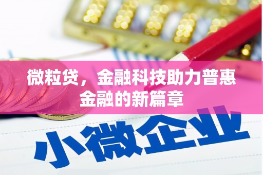 岭东微粒贷，金融科技助力普惠金融的新篇章