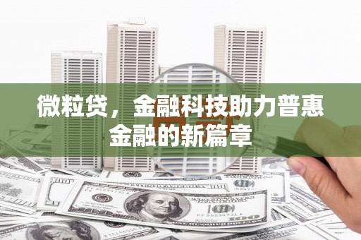 岭东微粒贷，金融科技助力普惠金融的新篇章