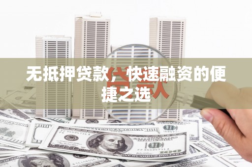 岭东无抵押贷款，快速融资的便捷之选