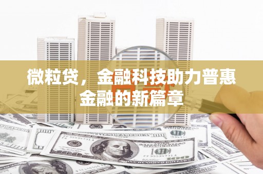 岭东微粒贷，金融科技助力普惠金融的新篇章
