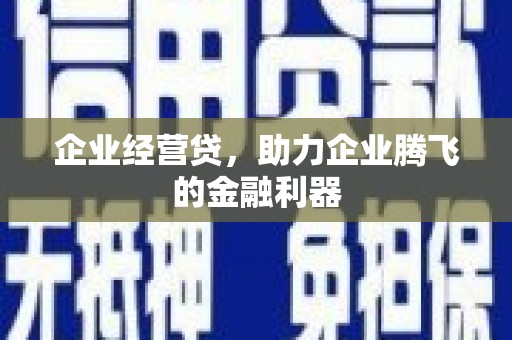 岭东企业经营贷，助力企业腾飞的金融利器