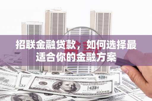 岭东招联金融贷款，如何选择最适合你的金融方案