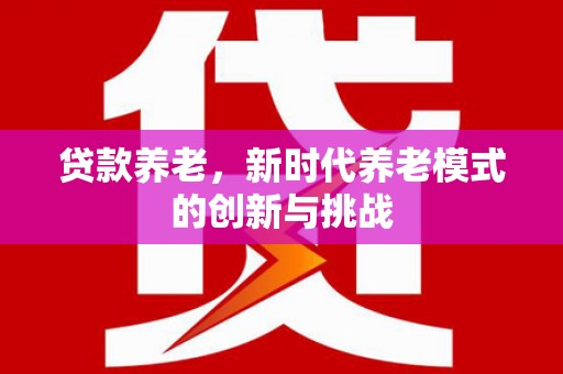 岭东贷款养老，新时代养老模式的创新与挑战