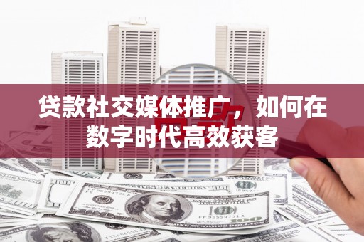 岭东贷款社交媒体推广，如何在数字时代高效获客