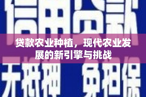 岭东贷款农业种植，现代农业发展的新引擎与挑战