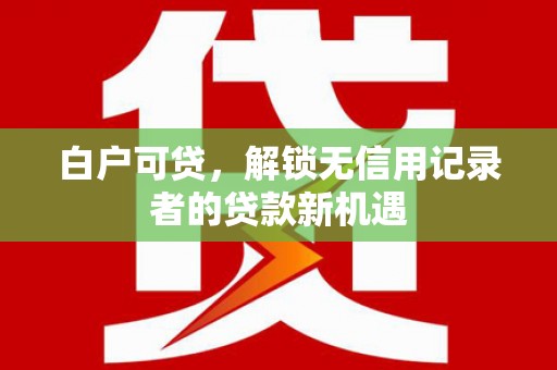 岭东白户可贷，解锁无信用记录者的贷款新机遇