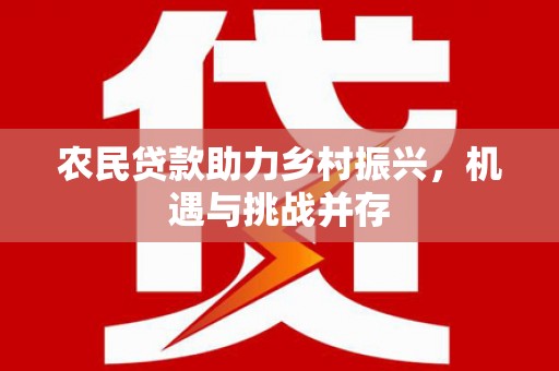 岭东农民贷款助力乡村振兴，机遇与挑战并存