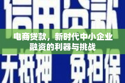 岭东电商贷款，新时代中小企业融资的利器与挑战