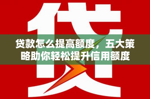 岭东贷款怎么提高额度，五大策略助你轻松提升信用额度
