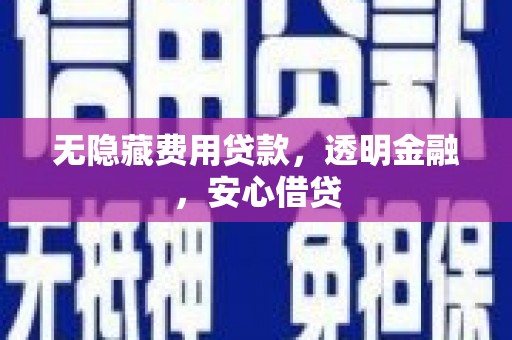 岭东无隐藏费用贷款，透明金融，安心借贷