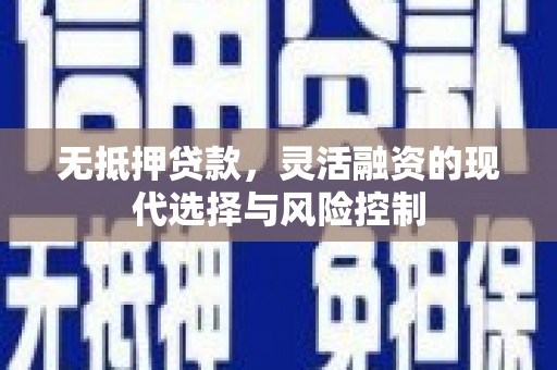 岭东无抵押贷款，灵活融资的现代选择与风险控制