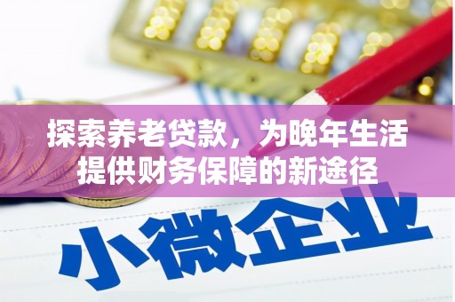 岭东探索养老贷款，为晚年生活提供财务保障的新途径