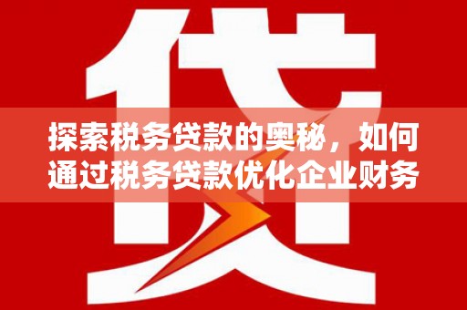 岭东探索税务贷款的奥秘，如何通过税务贷款优化企业财务