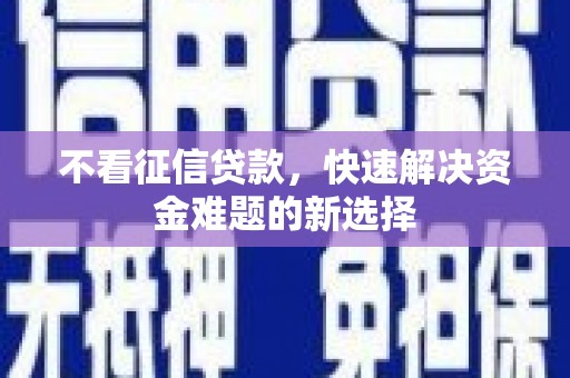 岭东不看征信贷款，快速解决资金难题的新选择