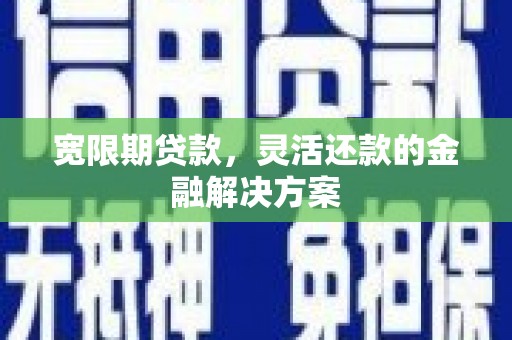 岭东宽限期贷款，灵活还款的金融解决方案