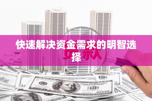 岭东快速解决资金需求的明智选择