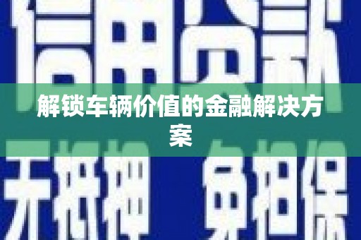 岭东解锁车辆价值的金融解决方案